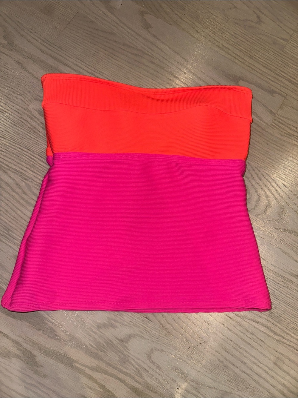 Tommy Bahama Orange and Pink Colorblock Strapless Top